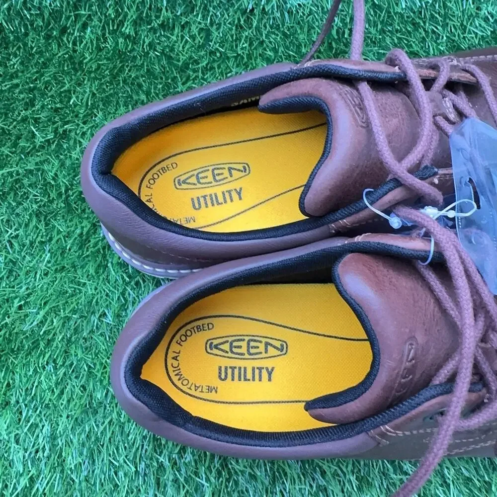 KEEN Utility San Jose Oxford Soft Toe Shoes Mens 10.5 Brown Leather Work Comfort